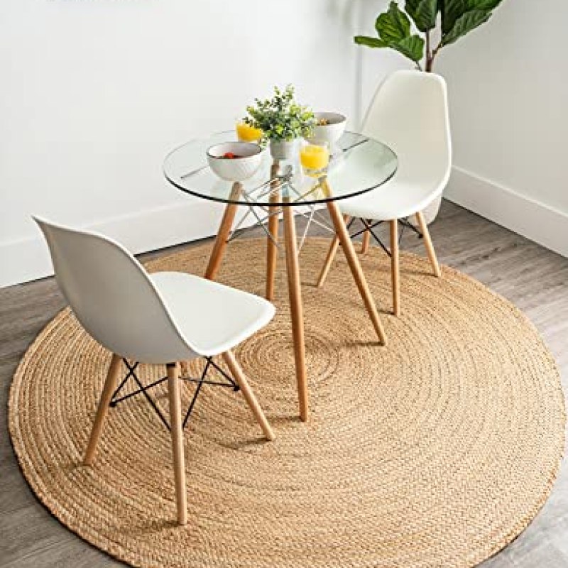 Natural Jute Area Rug, eco-Friendly Jute Rug, Jute Rugs for Home Decor (7′ Round) Natural Jute Area Rug, eco-Friendly Jute Rug, Jute Rugs for Home Decor (7′ Round)