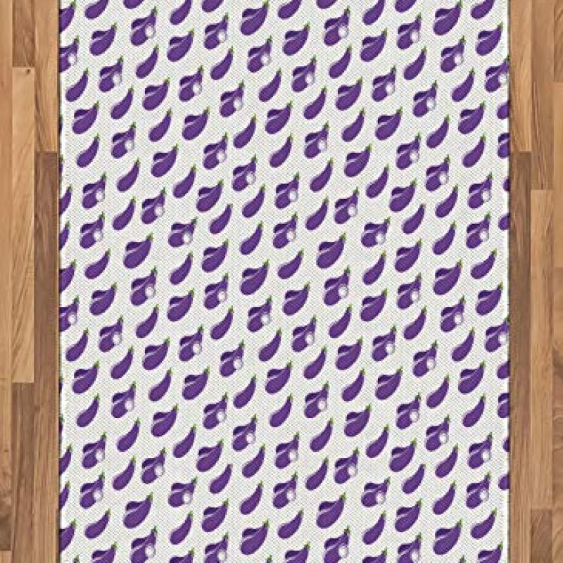 Ambesonne Eggplant Area Rug, Farming Aubergine Slices Market Fresh Raw Healthy Products Harvest Design, Flat Woven Accent Rug for Living Room Bedroom Dining Room, 4′ X 5′ 7″, Violet Green White Ambesonne Eggplant Area Rug, Farming Aubergine Slices Market Fresh Raw Healthy Products Harvest Design, Flat Woven Accent Rug for Living Room Bedroom Dining Room, 4′ X 5′ 7″, Violet Green White