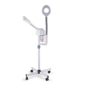 2 in 1 Professional Facial Steamer with 5X Magnification Lamp, Beautician Steamer Facial Spa, Hot Ionic Mist Face Steamer for Home Beauty Salon, Personal Skin Care Deep Cleaning, White