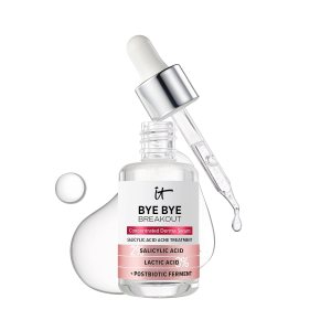 IT Cosmetics Bye Bye Breakout Acne Treatment Face Serum -With 2% Salicylic Acid & 3% Lactic Acid – Helps Reduce Pimples in 3 Days & Fades Look of Post-Acne Marks in 8 Weeks – 1 Fl. Oz