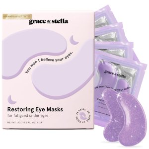 grace & stella Under Eye Patches for Puffy Eyes and Dark Circles (Retinol, 24 Pairs) Restoring Gel Under Eye Masks with Hyaluronic Acid – Vegan Cruelty-Free Skincare Birthday Gifts for Women