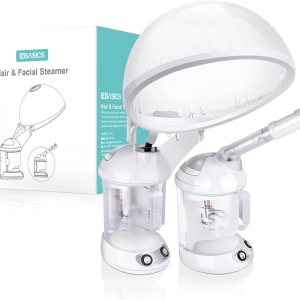 EZBASICS Hair Steamer 2 in 1 Ion Facial Steamer with Extendable Arm Table Top Hair Humidifier Hot Mist Moisturizing Facial Atomizer Spa Face Steamer Design for Personal Care Use at Home 1 Pack + 2Uses