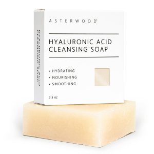 Asterwood Hyaluronic Acid Cleansing Face Soap – Facial Soap for Women & Men – Collagen Boosting, Hydrating, Plumping, Soothing – Bar Soap – Fragrance-free – Suitable for Sensitive Skin – 3.5 oz