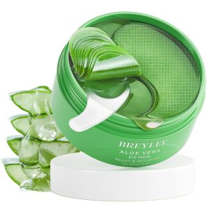 BREYLEE Aloe Vera Eye Masks– 60 Pcs – Puffy Eyes and Dark Circles Treatments – Look Younger and Reduce Wrinkles and Fine Lines Undereye, Improve and Firm eye Skin – Pure Natural Material Extraction