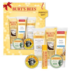Burt’s Bees Christmas Gifts, 6 Stocking Stuffers Products, Timeless Minis Kit – Original Beeswax Lip Balm, Coconut Foot Cream, Milk Honey Body Lotion, Deep Cleansing Cream, Res-Q Ointment & Hand Salve