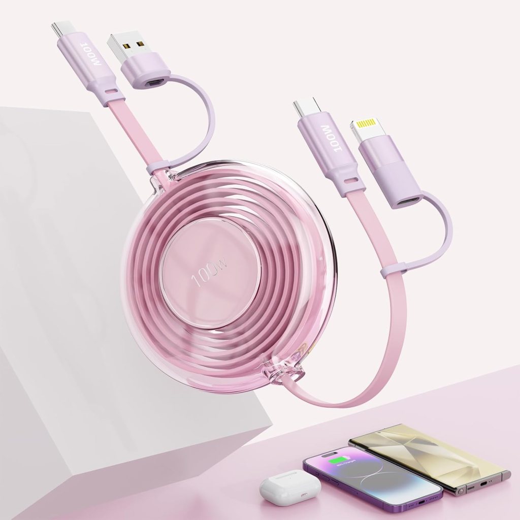 Retractable 100W Multi 4-in-1 Travel Universal Charger Cable USB A/Type C to Lightning+USB C iPhone Charging Cable,Fast Multiple Charger Cord Combo for iPhone 15 14 13 12/Samsung/iPad Pro/Huawei-4FT Retractable 100W Multi 4-in-1 Travel Universal Charger Cable USB A/Type C to Lightning+USB C iPhone Charging Cable,Fast Multiple Charger Cord Combo for iPhone 15 14 13 12/Samsung/iPad Pro/Huawei-4FT
