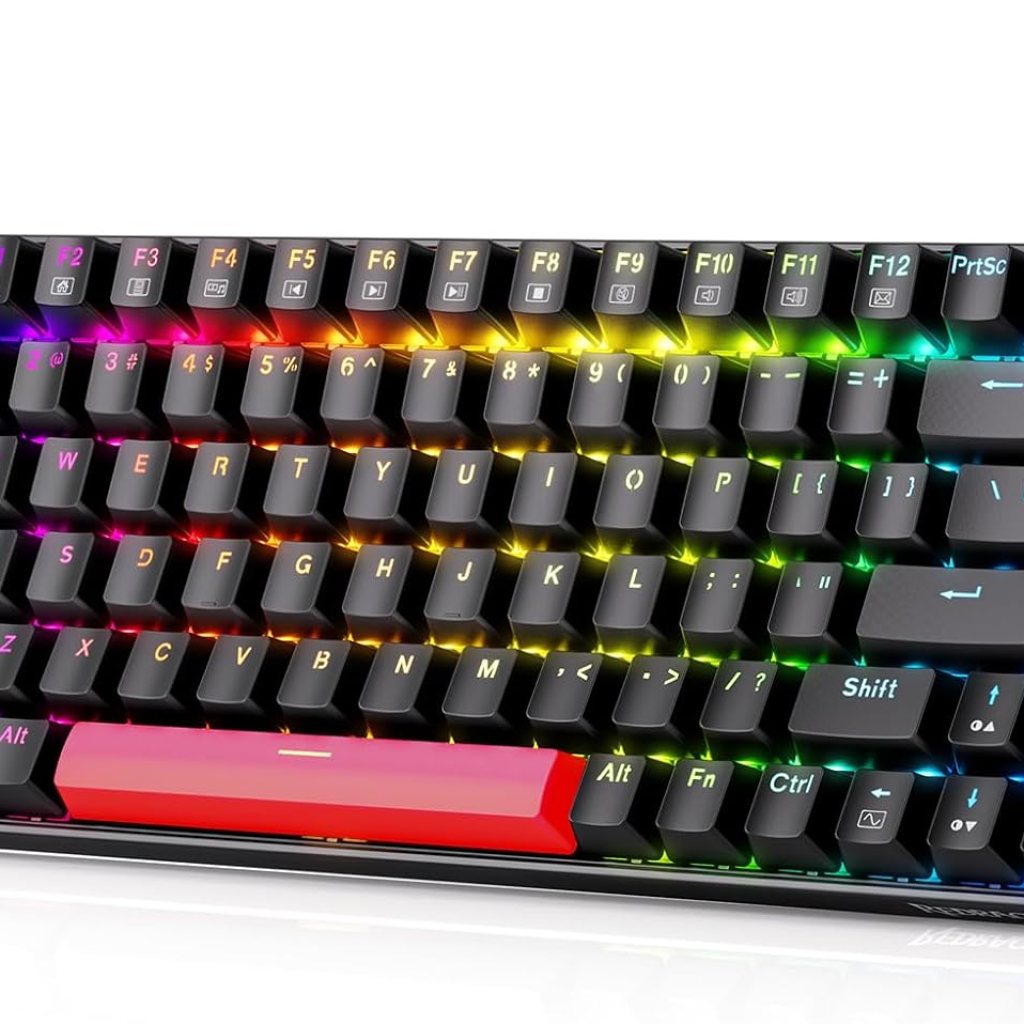 Mechanical Keyboard, Full RGB 75% Gaming Keyboard with Red Switches, Macro Editor Wired Keyboard 84 Keys for Windows Mac PC Laptop Tablet, K629-RGB Mechanical Keyboard, Full RGB 75% Gaming Keyboard with Red Switches, Macro Editor Wired Keyboard 84 Keys for Windows Mac PC Laptop Tablet, K629-RGB
