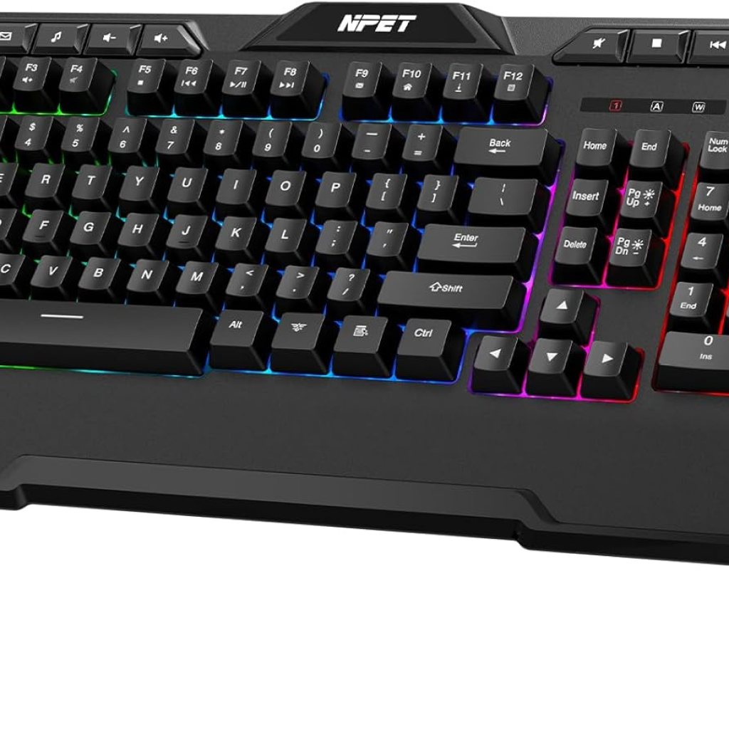 NPET K32 Wireless Gaming Keyboard RGB with Wrist Rest – Long-Lasting Rechargeable Battery – Quick and Quiet Typing – Water Resistant Backlit Wireless Keyboard for PC PS5 PS4 Xbox One Mac – Black NPET K32 Wireless Gaming Keyboard RGB with Wrist Rest – Long-Lasting Rechargeable Battery – Quick and Quiet Typing – Water Resistant Backlit Wireless Keyboard for PC PS5 PS4 Xbox One Mac – Black