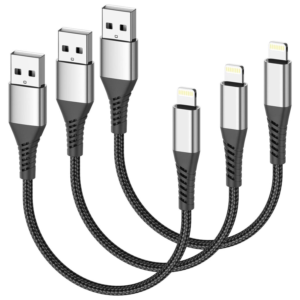 Short iPhone Charge Cable 6 Inch, 3Pack 0.5 Foot USB to Lightning Cord Braided for iPhone 14 13 12 11 Pro Max Xs 8 7 6 5 Plus, iPad Air/Mini(Black) Short iPhone Charge Cable 6 Inch, 3Pack 0.5 Foot USB to Lightning Cord Braided for iPhone 14 13 12 11 Pro Max Xs 8 7 6 5 Plus, iPad Air/Mini(Black)