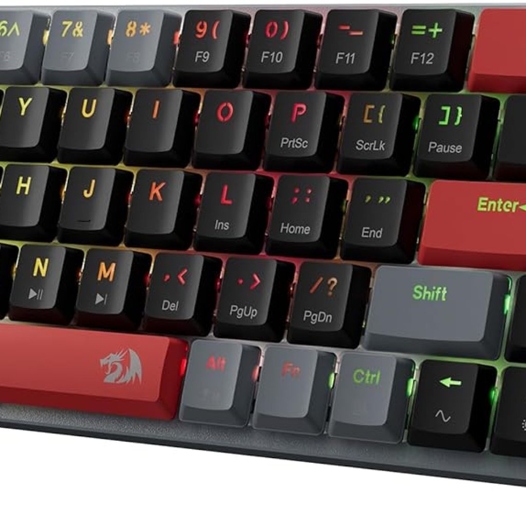 Redragon K626 RGB Wireless Mechanical Keyboard with Number Pad, Triple Mode 75% Low Profile Keyboard with Bluetooth 5.0, 2.4G and Wired Connection, N-Key Rollover – Red Switch Redragon K626 RGB Wireless Mechanical Keyboard with Number Pad, Triple Mode 75% Low Profile Keyboard with Bluetooth 5.0, 2.4G and Wired Connection, N-Key Rollover – Red Switch