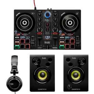 Consola DjLearning Kit Worldwide Inpulse 200 2 Altavoces DJ Monitor32 y Auriculares DJ45 | HERCULES Consola DjLearning Kit Worldwide Inpulse 200 2 Altavoces DJ Monitor32 y Auriculares DJ45 | HERCULES