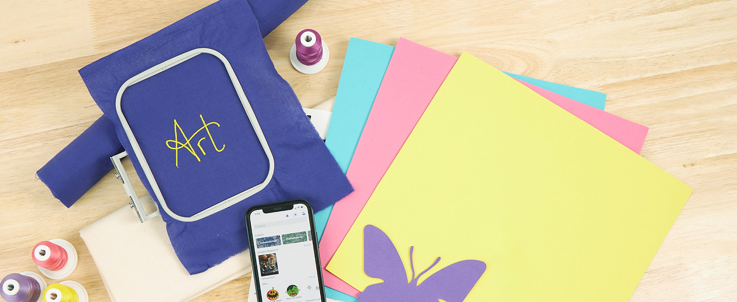 Embroidery hoop with embroidered 