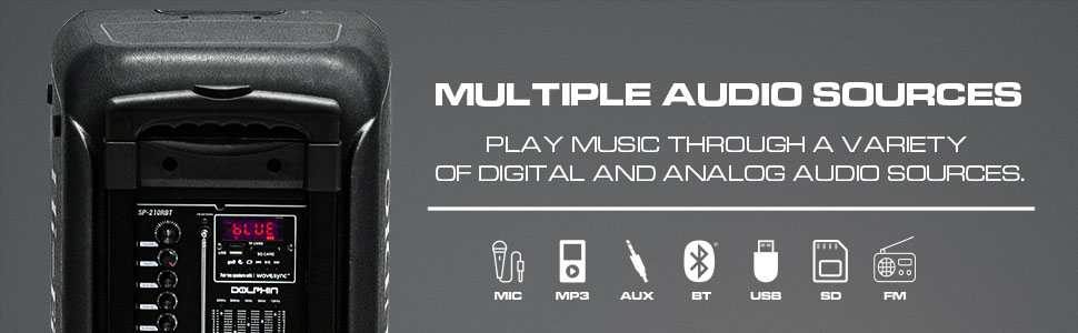 MP3 altavoz de radio aux portátil recargable portón trasero bajo pa DJ