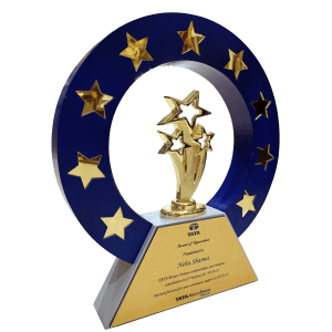 Wooden Circle rising star trophy Wooden Circle rising star trophy