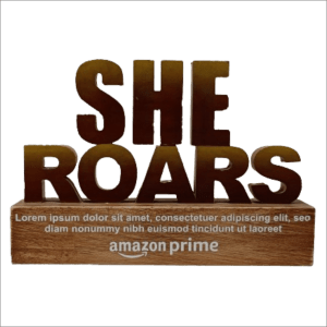 She Roars Custom Wooden Trophy She Roars Custom Wooden Trophy