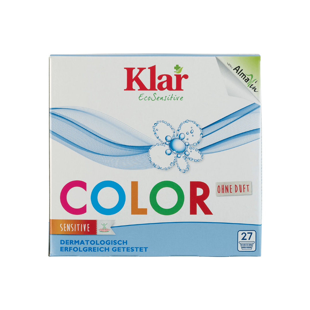 Klar EcoSensitive – Bezzapachowy proszek do prania – kolor – 27 prań Klar EcoSensitive – Bezzapachowy proszek do prania – kolor – 27 prań