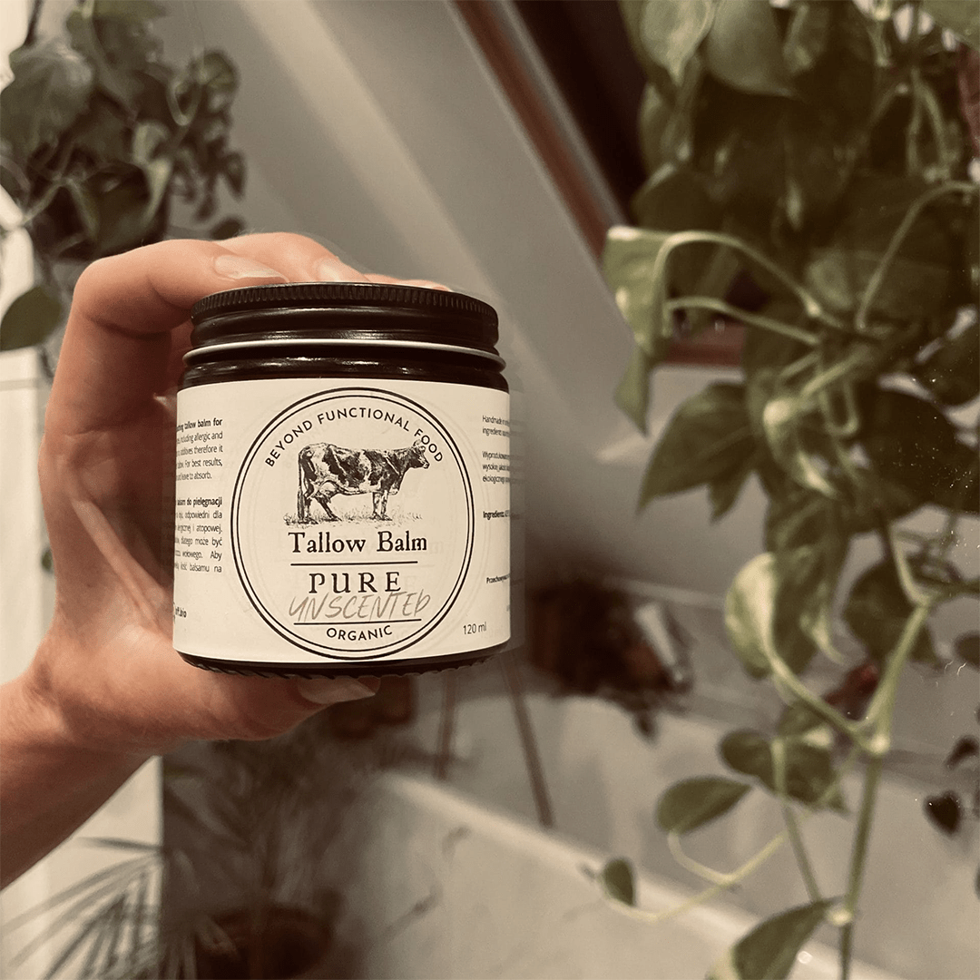 Beyond Functional Food Tallow Balm Pure Unscented - Czysty łój wołowy do twarzy i ciała - 60 ml i 120 ml