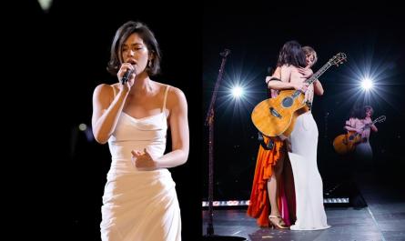 Gracie Abrams favors ethereal femininity in the draped Jacquemus dress at Taylor Swift’s Eras concert in Vancouver Gracie Abrams favors ethereal femininity in the draped Jacquemus dress at Taylor Swift’s Eras concert in Vancouver