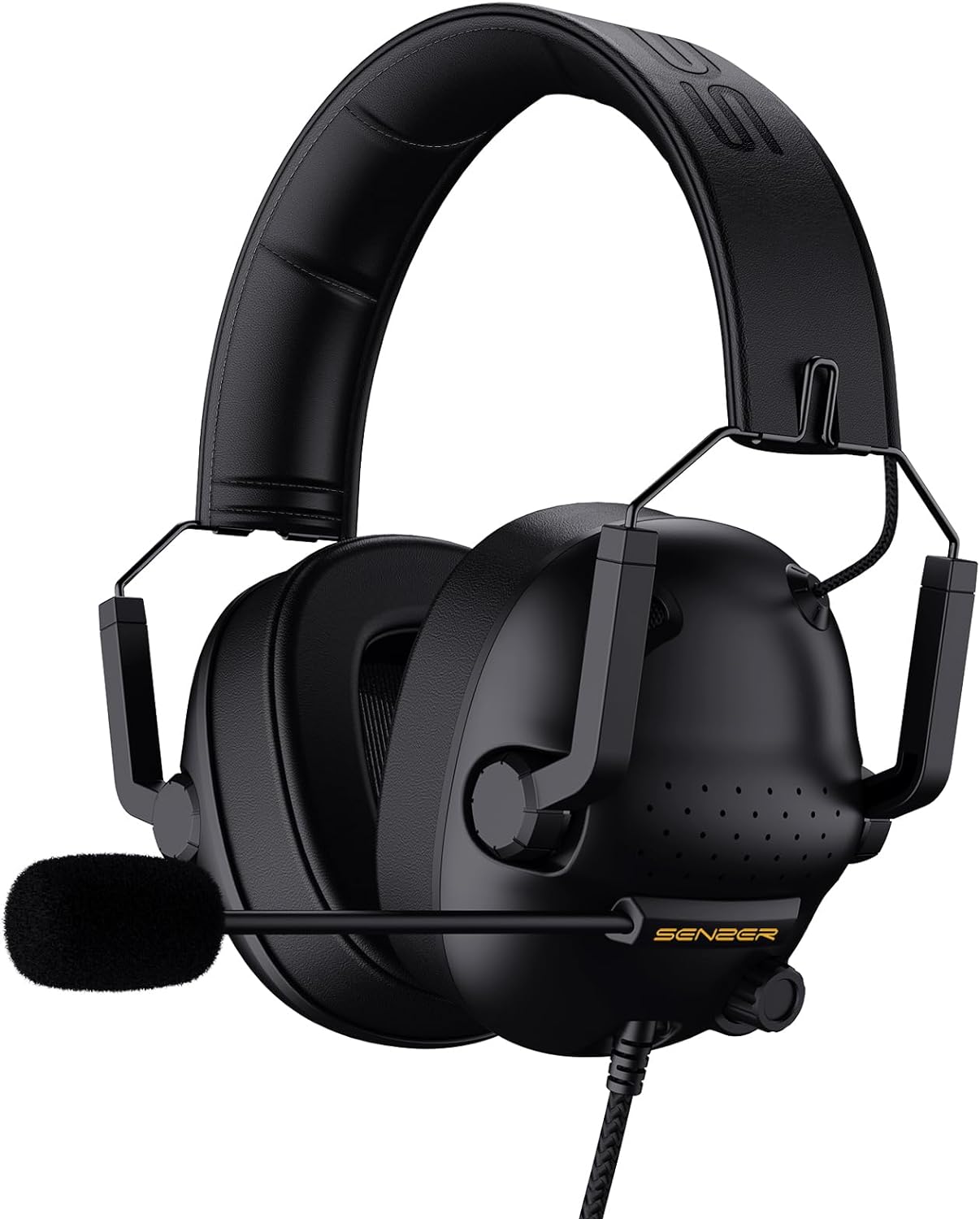SENZER SG500 Surround Sound Pro Gaming Headset with Noise Cancelling Microphone – Soft Memory Foam Padding – Portable Foldable Headphones for PC, PS4, PS5, Xbox One, Switch – Black SENZER SG500 Surround Sound Pro Gaming Headset with Noise Cancelling Microphone – Soft Memory Foam Padding – Portable Foldable Headphones for PC, PS4, PS5, Xbox One, Switch – Black