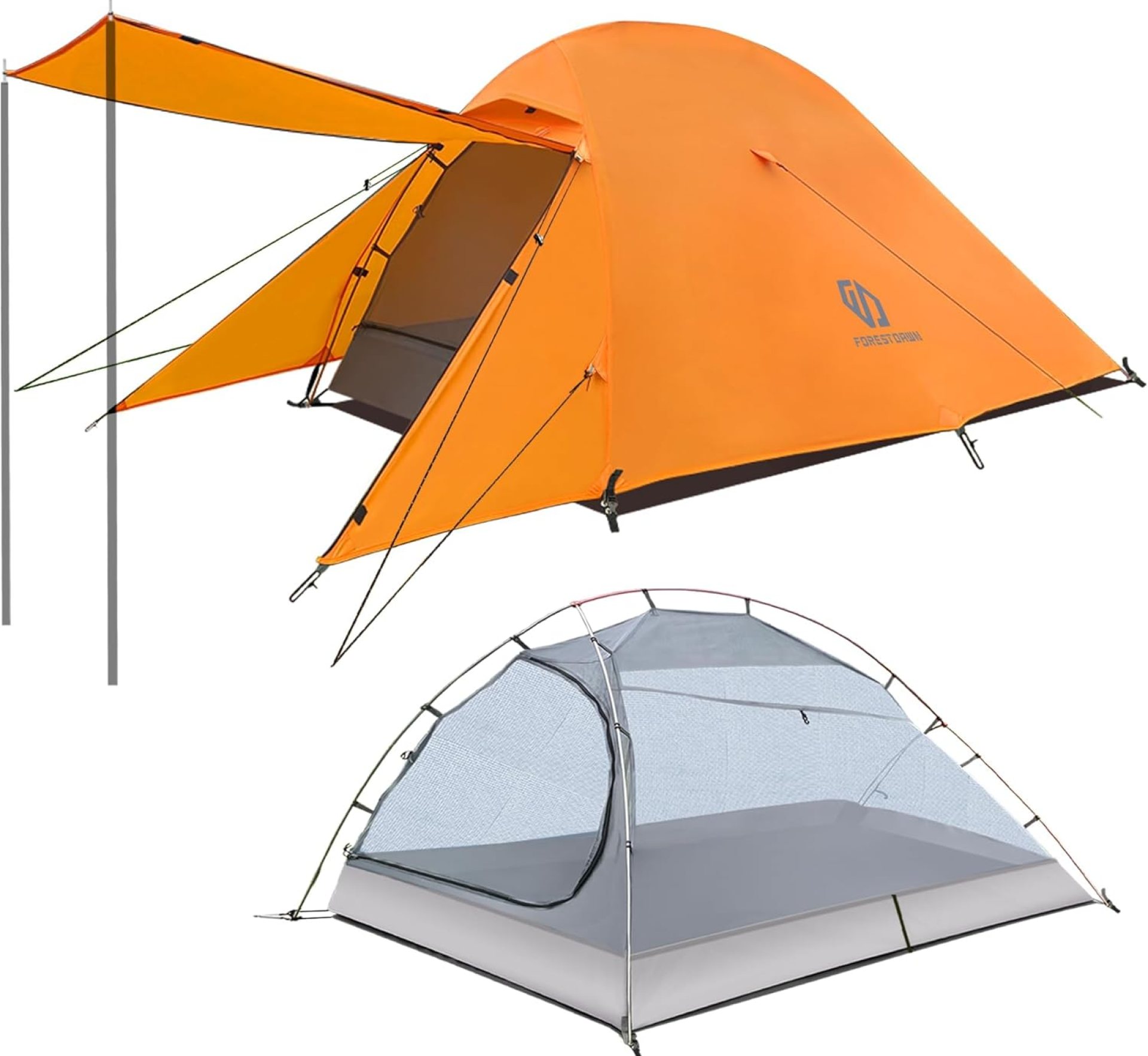 2 Person Camping Tent with 3 Aluminum Alloy Poles, 4 or 3 Season Waterproof Tent, Double Layer,Easy Setup, 2 Doors for Outdoor Hiking,Mountaineering,Survival,Travel 2 Person Camping Tent with 3 Aluminum Alloy Poles, 4 or 3 Season Waterproof Tent, Double Layer,Easy Setup, 2 Doors for Outdoor Hiking,Mountaineering,Survival,Travel