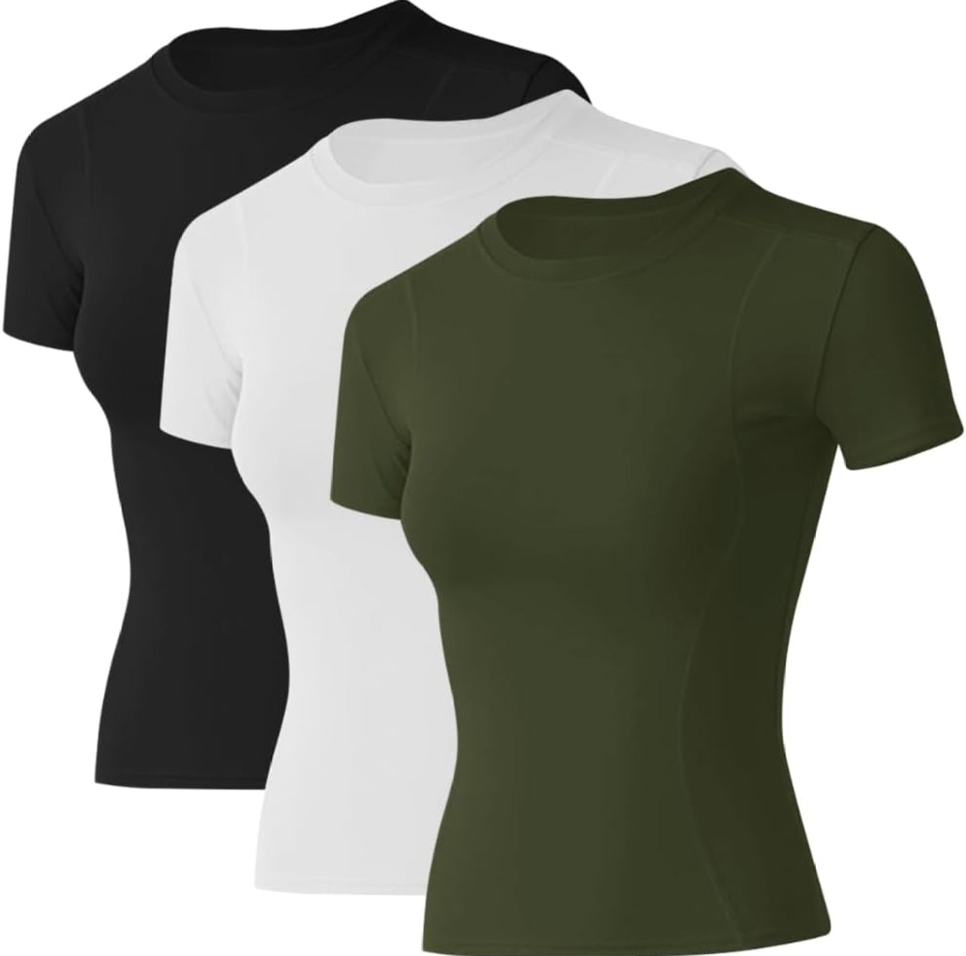Loovoo Women Workout Shirts 1/2/3 Pack Athletic Compression Tee Dry Fit Yoga Gym Basic Tops Loovoo Women Workout Shirts 1/2/3 Pack Athletic Compression Tee Dry Fit Yoga Gym Basic Tops