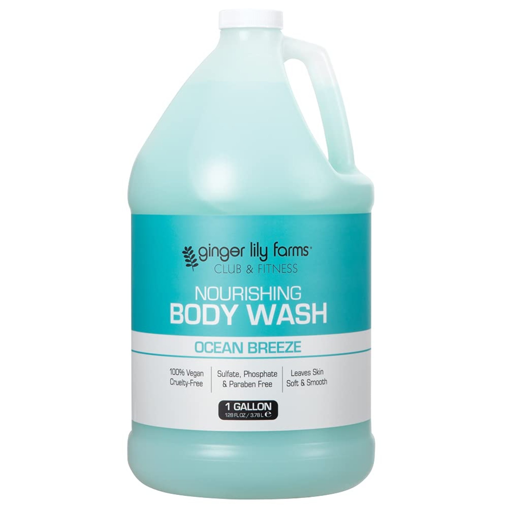 Ginger Lily Farms Club & Fitness Nourishing Body Wash, 100% Vegan & Cruelty-Free, Bath & Shower Gel for Men and Women, Ocean Breeze Scent, 1 Gallon (128 fl. oz.) Refill Ginger Lily Farms Club & Fitness Nourishing Body Wash, 100% Vegan & Cruelty-Free, Bath & Shower Gel for Men and Women, Ocean Breeze Scent, 1 Gallon (128 fl. oz.) Refill