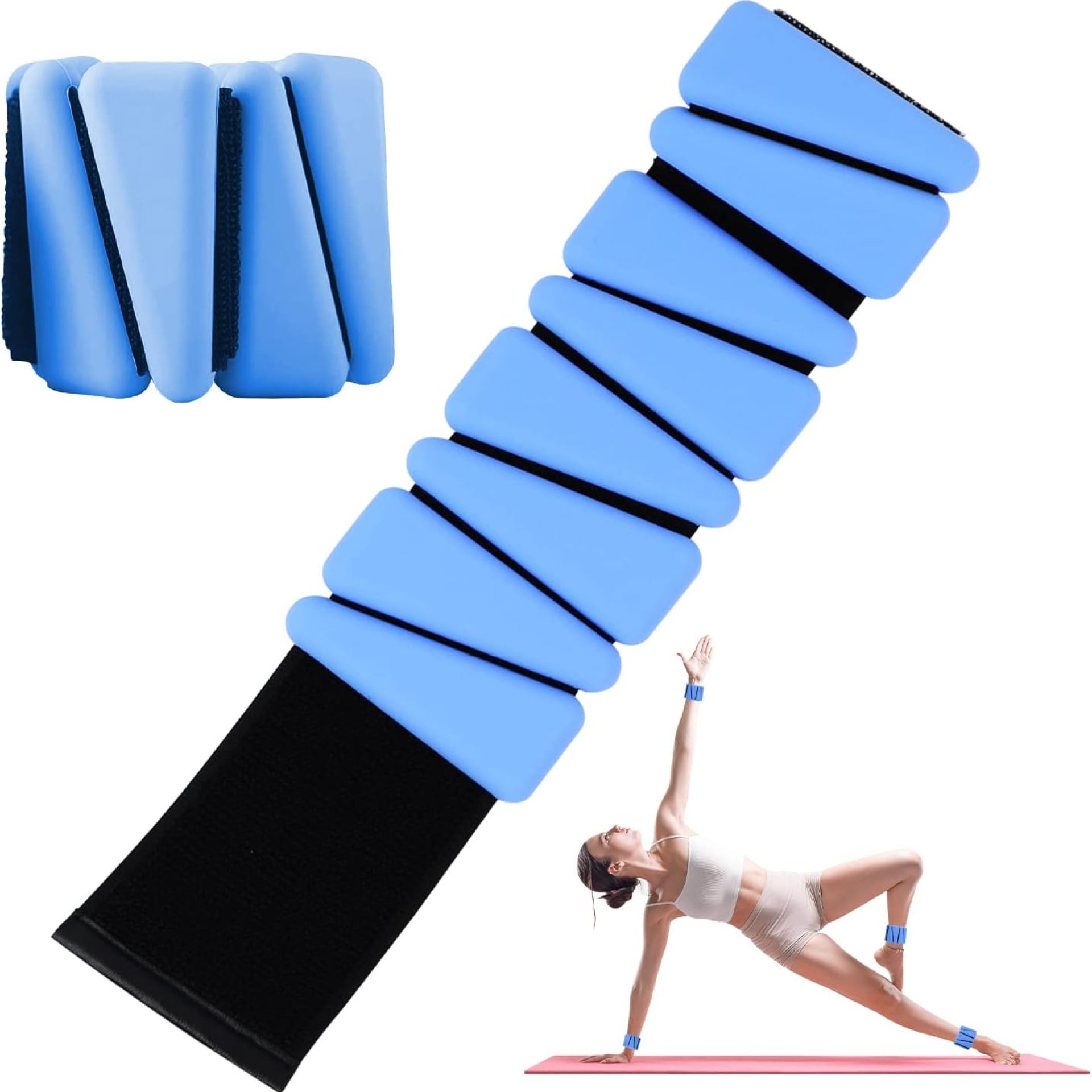 Wrist Weights Set of 2, Adjustable Silicone Workout Weights for Women and Men, Wearable Ankle/Wrist Weights Suitable for Yoga, Dance, Pilates, Pool Exercises and Jogging, 2lb Wrist Weights Set of 2, Adjustable Silicone Workout Weights for Women and Men, Wearable Ankle/Wrist Weights Suitable for Yoga, Dance, Pilates, Pool Exercises and Jogging, 2lb