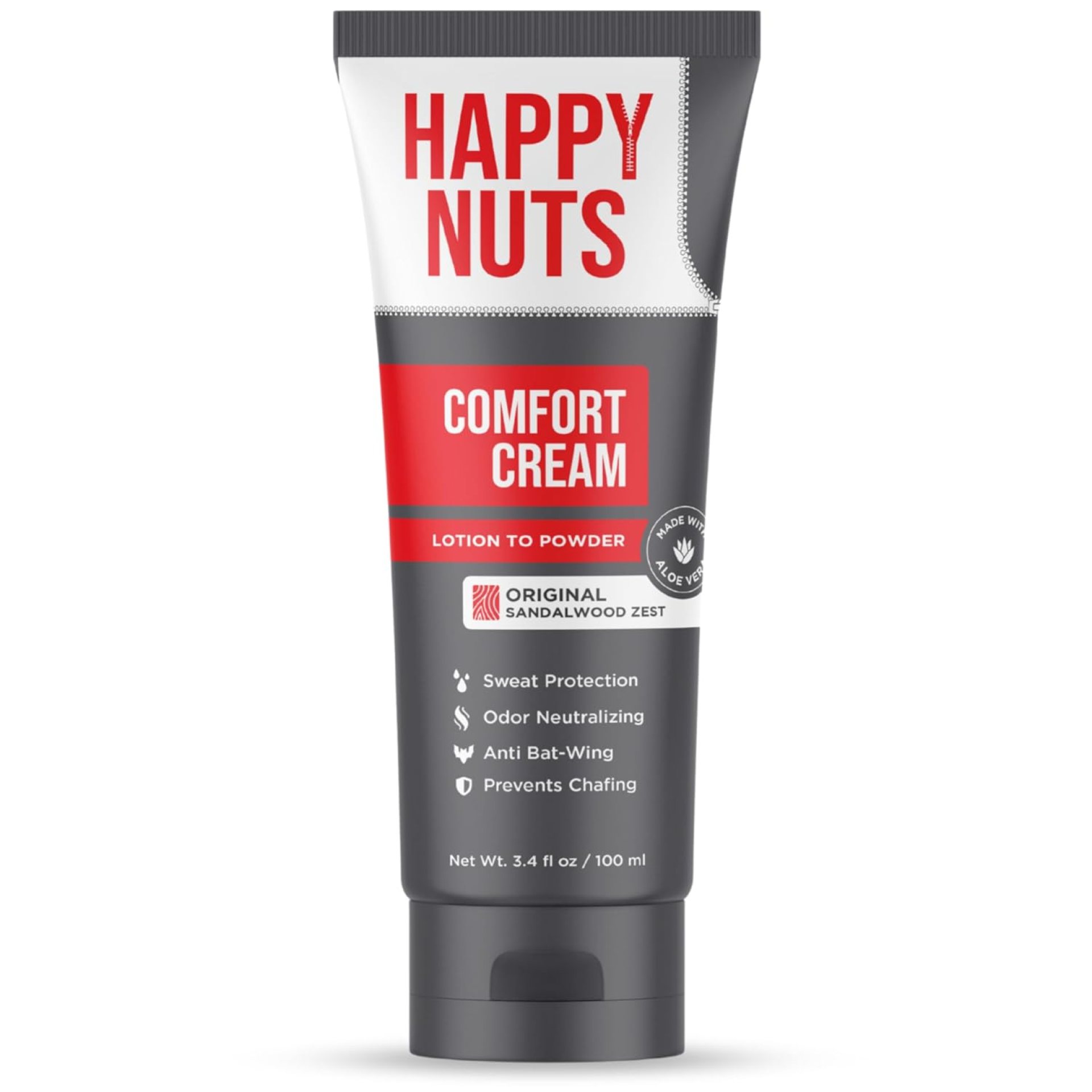 HAPPY NUTS Comfort Cream Deodorant For Men: Anti-Chafing Sweat Defense, Odor Control, Aluminum-Free Mens Deodorant & Hygiene Products for Men’s Private Parts 3.4oz, Original HAPPY NUTS Comfort Cream Deodorant For Men: Anti-Chafing Sweat Defense, Odor Control, Aluminum-Free Mens Deodorant & Hygiene Products for Men’s Private Parts 3.4oz, Original