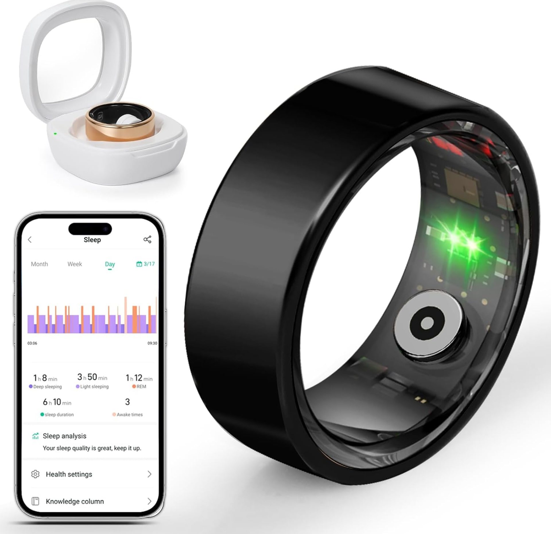 BANGALORE Smart Fitness Ring for Men & Women – Activity & Wellness Tracker with Heart Rate, Sleep, and Blood Oxygen Monitoring, Motion Tracking, Waterproof Build, and No Subscription Required (10#) BANGALORE Smart Fitness Ring for Men & Women – Activity & Wellness Tracker with Heart Rate, Sleep, and Blood Oxygen Monitoring, Motion Tracking, Waterproof Build, and No Subscription Required (10#)