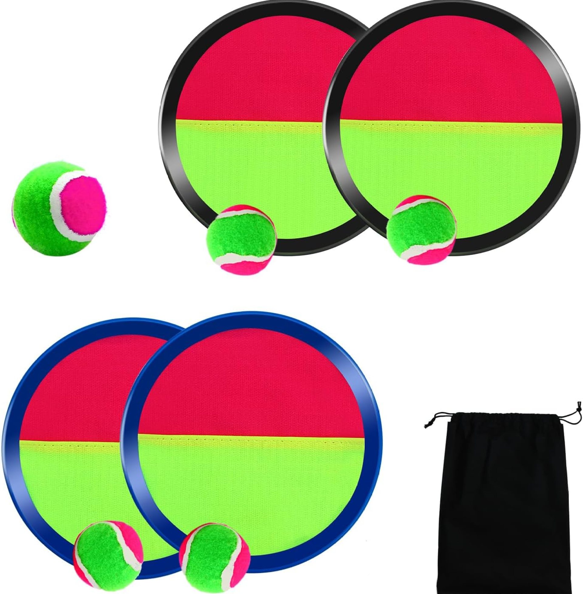 Aneco Paddle Catch Ball and Toss Game Set Disc Toss and Catch Paddle Game with 1 Storage Bag, 4 Paddles and 6 Balls (2 Big Balls and 4 Small Balls) Aneco Paddle Catch Ball and Toss Game Set Disc Toss and Catch Paddle Game with 1 Storage Bag, 4 Paddles and 6 Balls (2 Big Balls and 4 Small Balls)