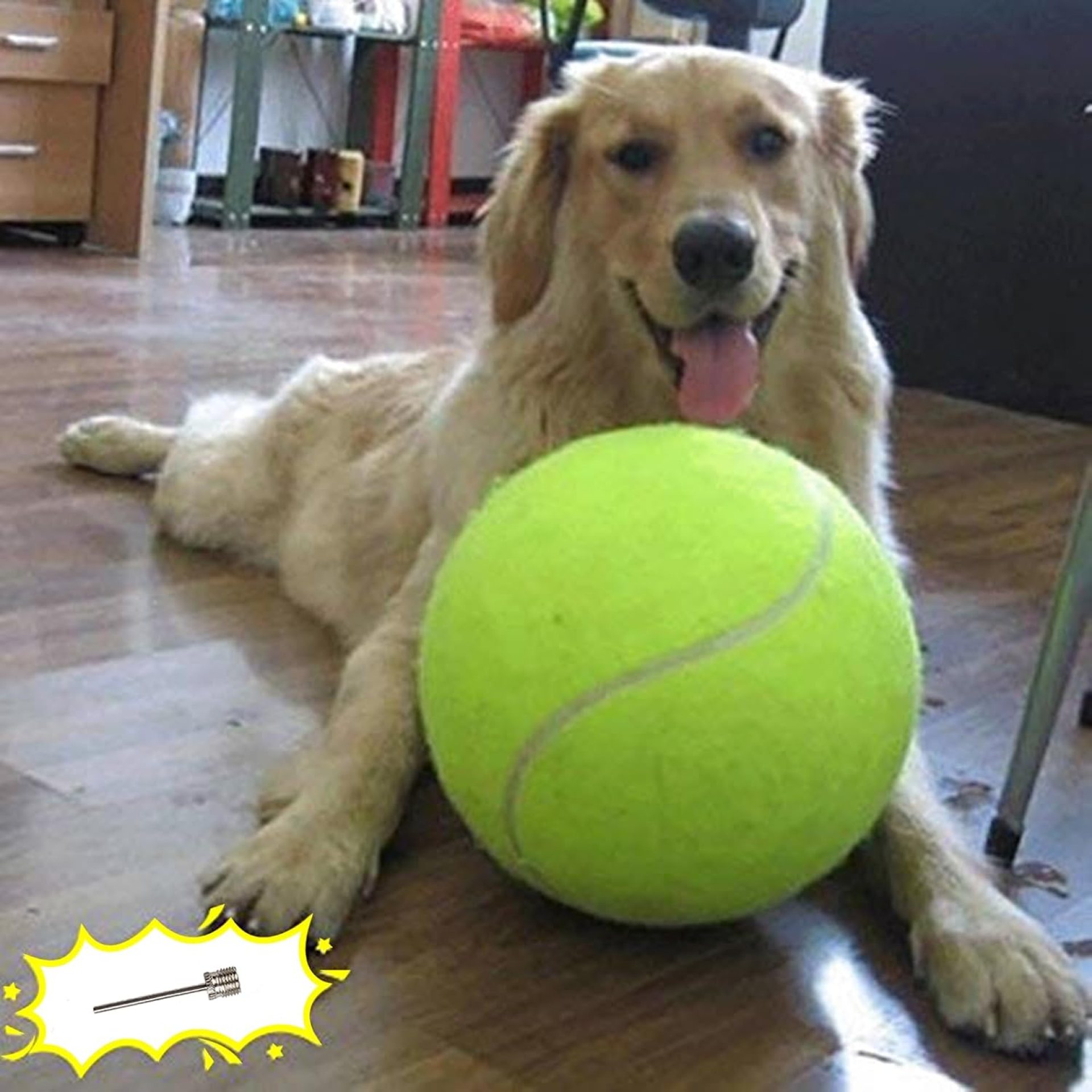 Giant 9.5″ Dog Tennis Ball Large Pet Toys Funny Outdoor Sports Ball with Inflating Needles for Small Medium Large Dog Giant 9.5″ Dog Tennis Ball Large Pet Toys Funny Outdoor Sports Ball with Inflating Needles for Small Medium Large Dog