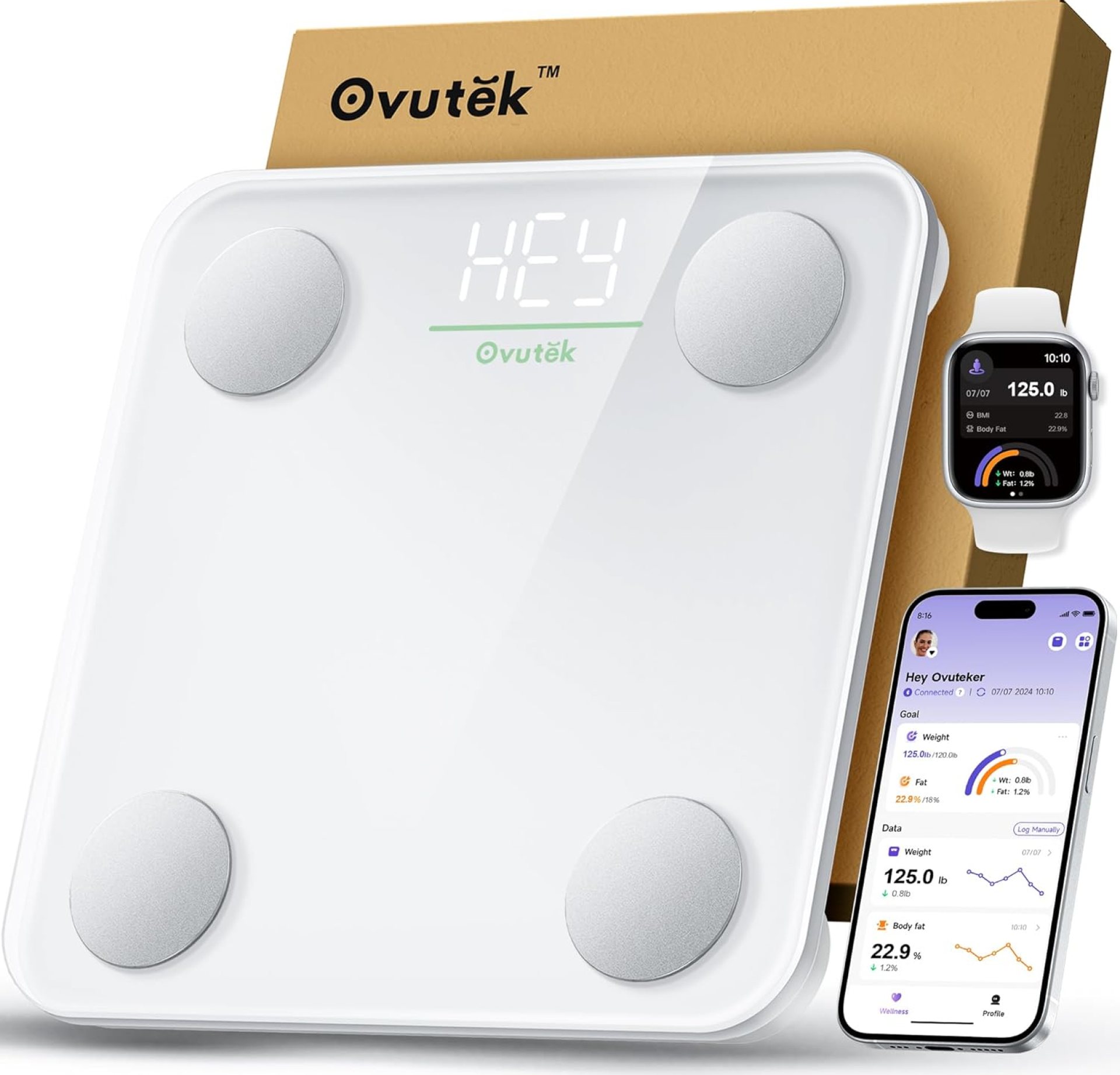 Smart Scale for Body Weight, Digital Bathroom Scale BMI Weighing Body Fat Scale, Accurate Body Composition Scale Monitor for People’s Health with Smartphone App, Compact Size, 400lb Smart Scale for Body Weight, Digital Bathroom Scale BMI Weighing Body Fat Scale, Accurate Body Composition Scale Monitor for People’s Health with Smartphone App, Compact Size, 400lb