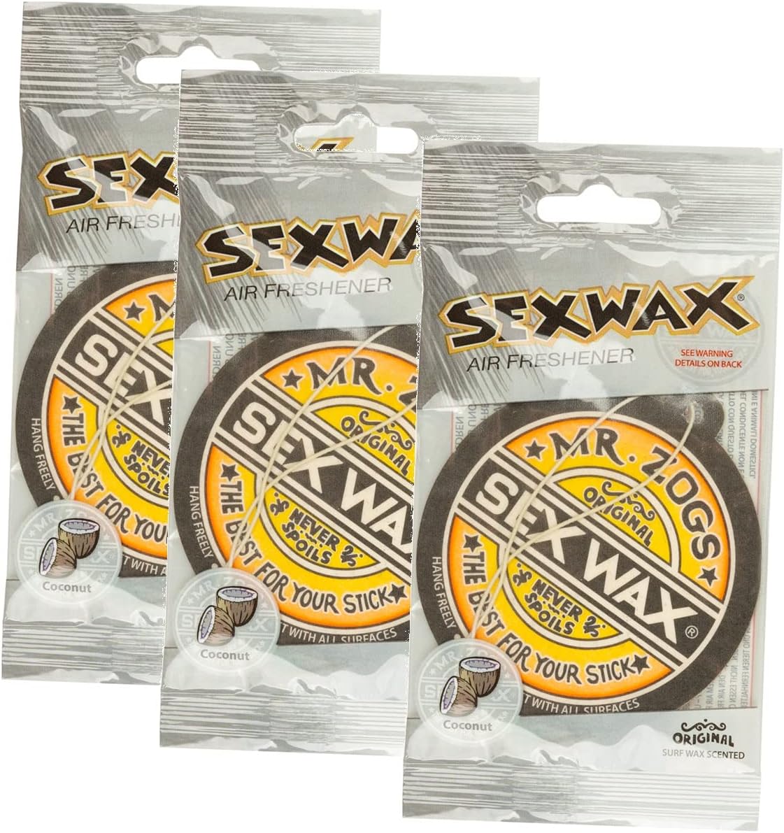 Sex Wax Air Freshener (3-Pack, Coconut) (Limited Edition) Sex Wax Air Freshener (3-Pack, Coconut) (Limited Edition)