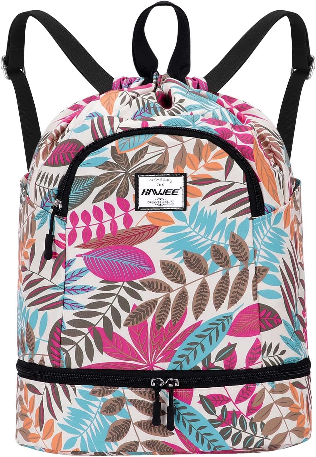 Dry Wet Drawstring Backpack with Shoe Compartment for Women Adjustable Gym Bag Dry Wet Drawstring Backpack with Shoe Compartment for Women Adjustable Gym Bag