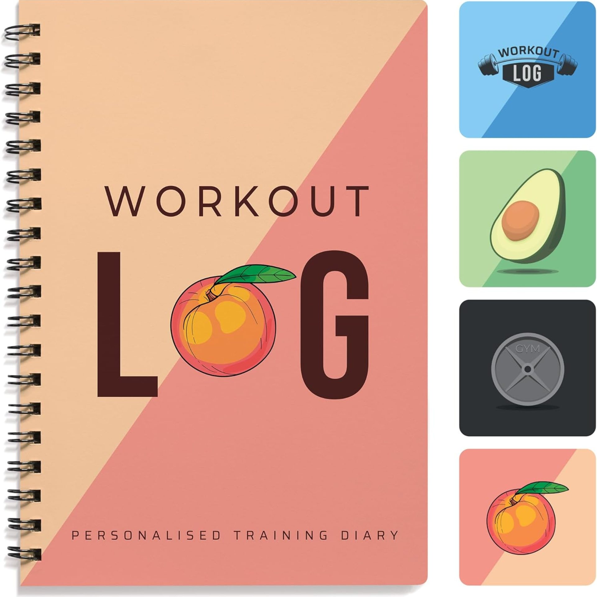 Workout Planner for Daily Fitness Tracking & Goals Setting – A5 Size, 6” x 8”, Peachy Pink – Improved Thicker Cover – Men & Women Personal Home & Gym Training Diary – Log Book – by Workout Log Gym Workout Planner for Daily Fitness Tracking & Goals Setting – A5 Size, 6” x 8”, Peachy Pink – Improved Thicker Cover – Men & Women Personal Home & Gym Training Diary – Log Book – by Workout Log Gym