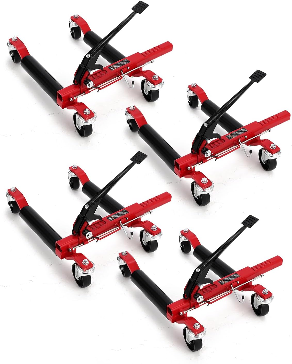 Car Dolly Jack Set of 4, 1500LBS Capacity Mechanical Car Wheel Dolly with Steel Twin Rollers, Heavy Duty Rollers with Foot Pedal for Tire Auto Repair Moving Car Dolly Jack Set of 4, 1500LBS Capacity Mechanical Car Wheel Dolly with Steel Twin Rollers, Heavy Duty Rollers with Foot Pedal for Tire Auto Repair Moving