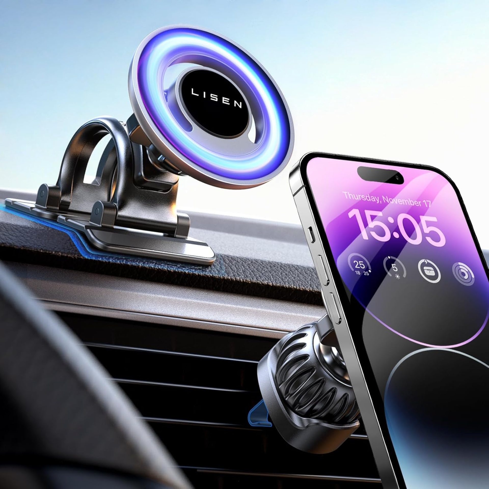 LISEN for MagSafe Car Mount,Phone Holders for Your Car Accessories Dashboard Vent iPhone Car Mount Magnetic Phone Holder Mount for Truck,Gifts for Men Women Him Her fit iPhone 16 Pro Max 15 14 13 12 LISEN for MagSafe Car Mount,Phone Holders for Your Car Accessories Dashboard Vent iPhone Car Mount Magnetic Phone Holder Mount for Truck,Gifts for Men Women Him Her fit iPhone 16 Pro Max 15 14 13 12
