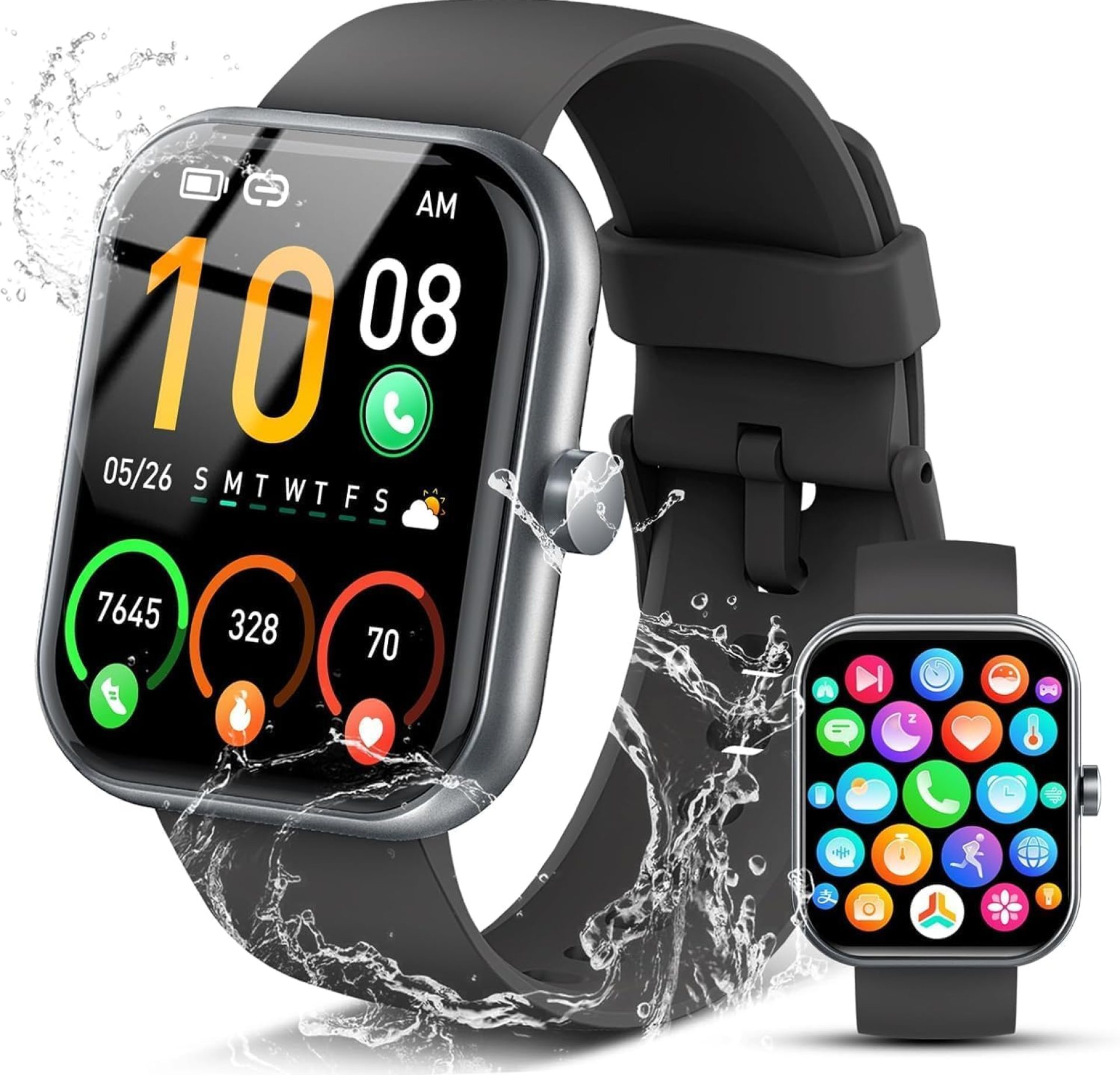 Smart Watch for Men Women, 1.96″ Fitness Tracker Running Watch (Answer/Make Call), IP68 Waterproof, Pedometer, Sleep/Step/Activity/Heart Rate Monitor, 110+ Sport Modes Smartwatch for Adroid iOS Phone Smart Watch for Men Women, 1.96″ Fitness Tracker Running Watch (Answer/Make Call), IP68 Waterproof, Pedometer, Sleep/Step/Activity/Heart Rate Monitor, 110+ Sport Modes Smartwatch for Adroid iOS Phone
