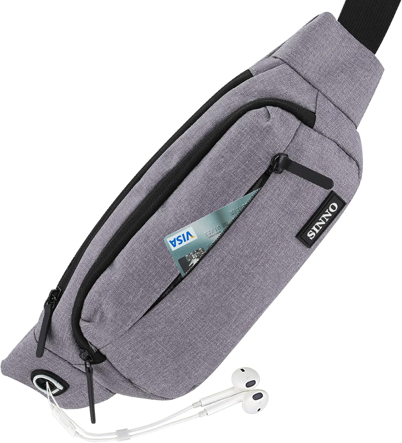 SINNO Large Crossbody Fanny Pack for Women Men Belt Bag With 4-Zipper Pockets for Travel Running Hiking Workout Dog Walking Outdoors Sport Fishing Waist Pack Bag Carrying All Phones SINNO Large Crossbody Fanny Pack for Women Men Belt Bag With 4-Zipper Pockets for Travel Running Hiking Workout Dog Walking Outdoors Sport Fishing Waist Pack Bag Carrying All Phones