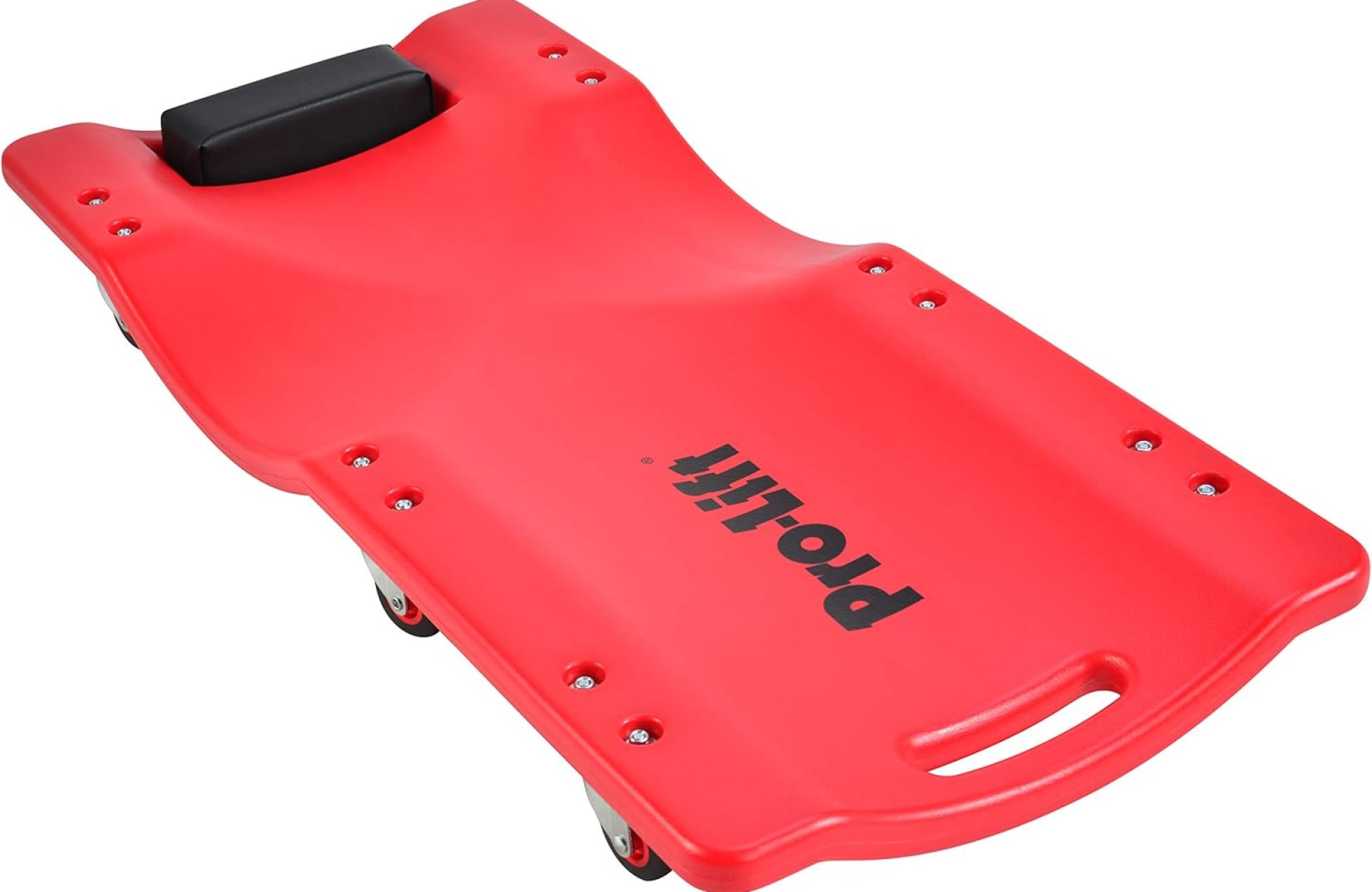 Pro-Lift Mechanic Plastic Creeper 36 Inch – Blow Molded Ergonomic HDPE Body with Padded Headrest – 300 Lbs Capacity Red Pro-Lift Mechanic Plastic Creeper 36 Inch – Blow Molded Ergonomic HDPE Body with Padded Headrest – 300 Lbs Capacity Red