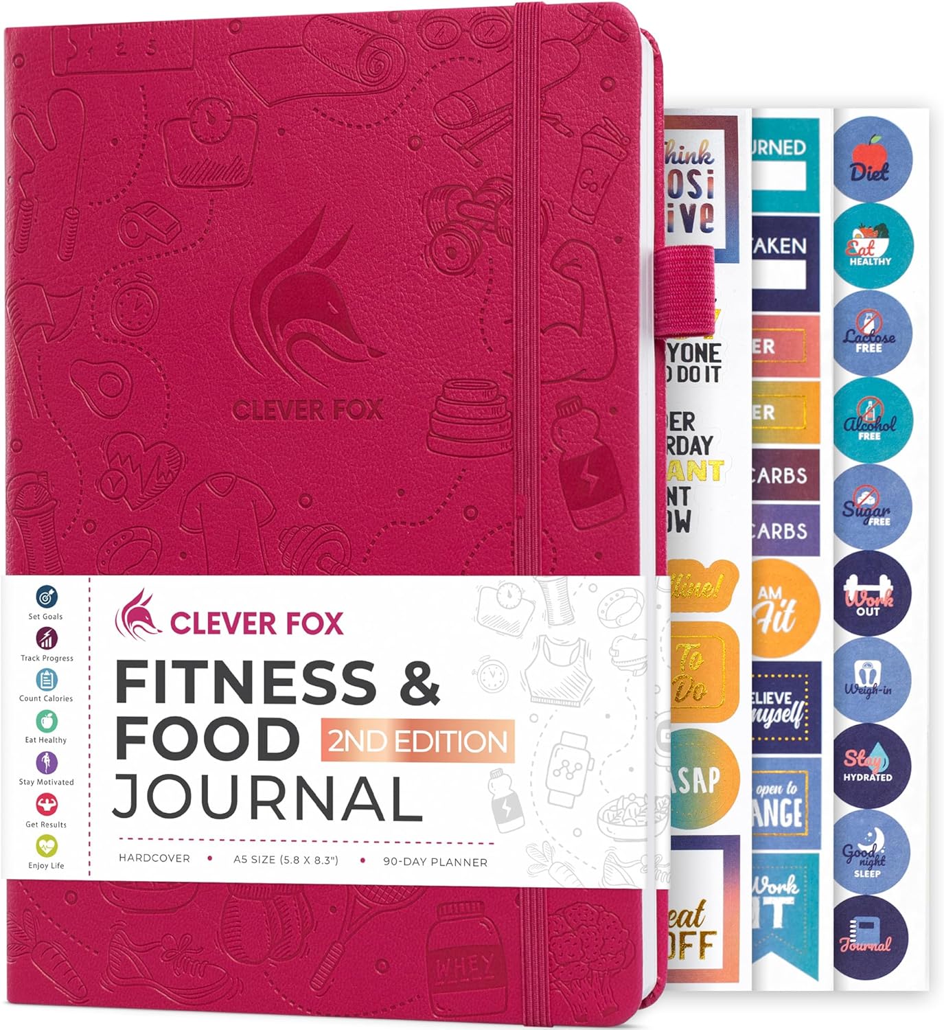Clever Fox Fitness & Food Journal – Nutrition & Workout Planner for Women & Men – Diet & Gym Exercise Log Book with Calendars, Diet & Training Trackers – Undated, A5 Size, Hardcover (Fuchsia) Clever Fox Fitness & Food Journal – Nutrition & Workout Planner for Women & Men – Diet & Gym Exercise Log Book with Calendars, Diet & Training Trackers – Undated, A5 Size, Hardcover (Fuchsia)