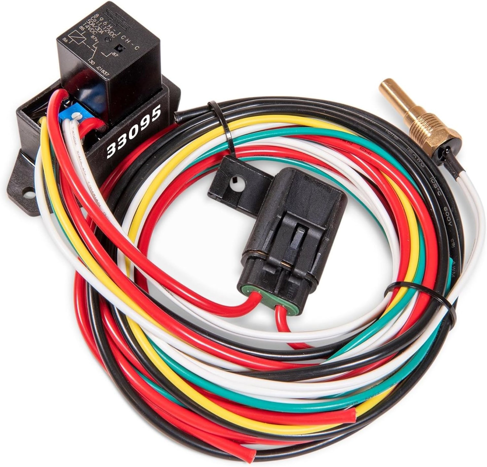 Compact Adjustable Electric Fan Controller and Relay Kit with Thread-in Temperature Probe, Fan Controller (33095), Car Parts, Black Compact Adjustable Electric Fan Controller and Relay Kit with Thread-in Temperature Probe, Fan Controller (33095), Car Parts, Black