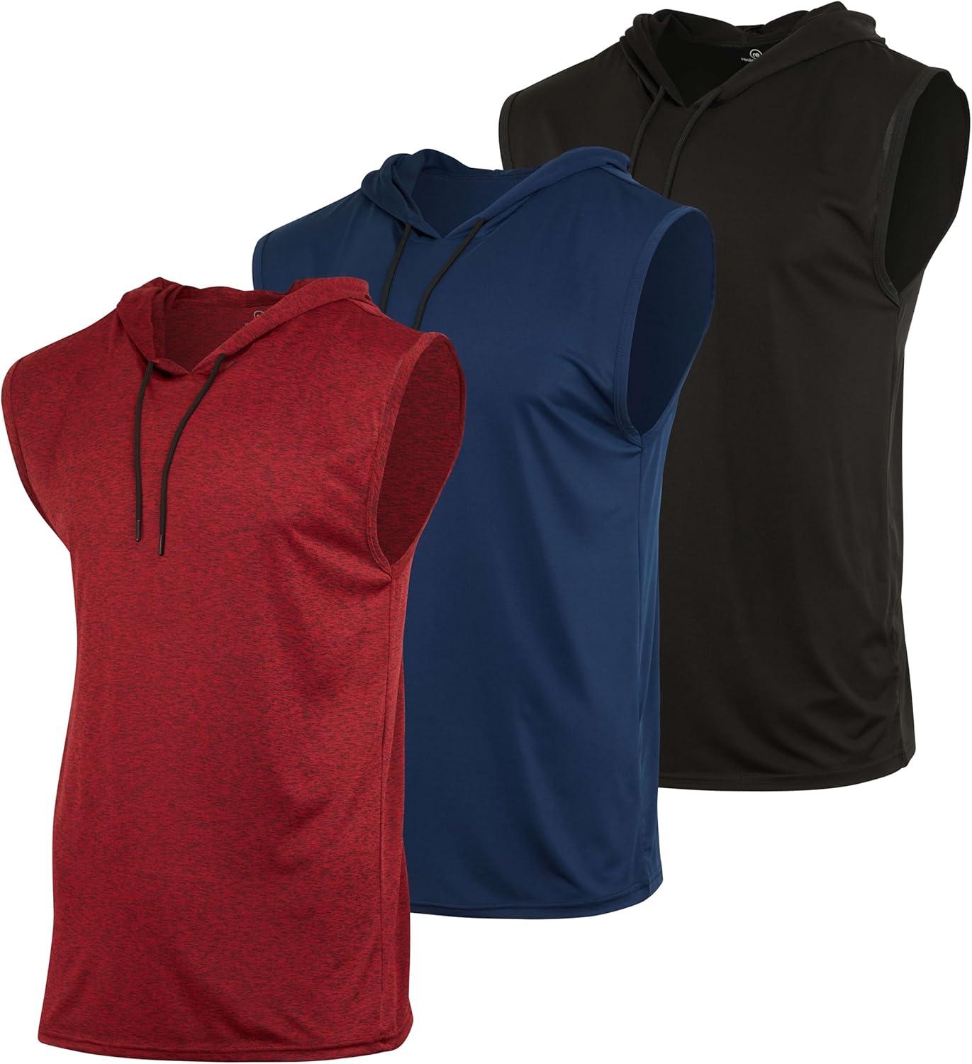Real Essentials 3 Pack: Mens Dry-Fit Active Hooded Tank Top – Workout Sleeveless Hoodie Drawstring (Available in Big & Tall) Real Essentials 3 Pack: Mens Dry-Fit Active Hooded Tank Top – Workout Sleeveless Hoodie Drawstring (Available in Big & Tall)