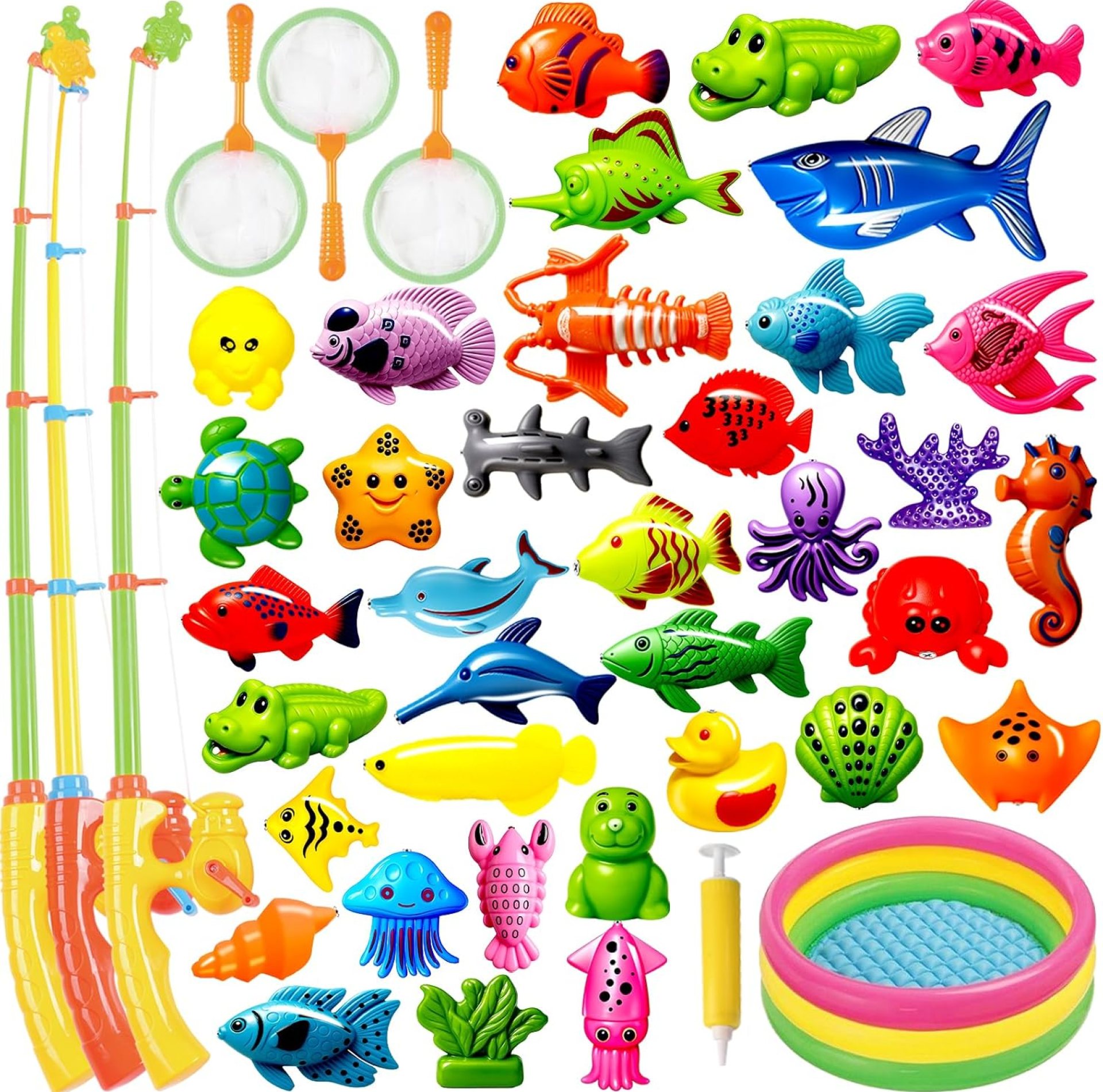 CozyBomB™ Magnetic Fishing Toys Game Set for Kids | Water Table Bathtub Kiddie Pool Party & Pole Rod Net, Plastic Floating Fish Toddler Color Ocean Sea Animals Birthday Age 3 4 5 6 Year CozyBomB™ Magnetic Fishing Toys Game Set for Kids | Water Table Bathtub Kiddie Pool Party & Pole Rod Net, Plastic Floating Fish Toddler Color Ocean Sea Animals Birthday Age 3 4 5 6 Year