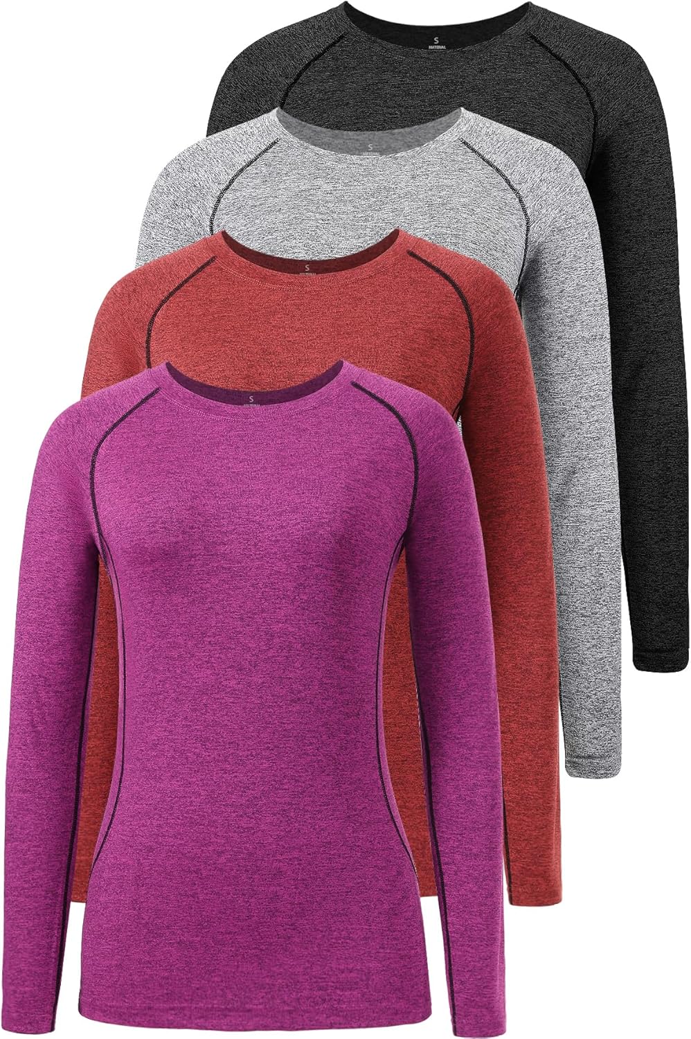3-4 Pack Dry Fit Long Sleeve Tshirt for Women Moisture Wicking Long Sleeve Tee Outdoor Compression Running Workout Tops 3-4 Pack Dry Fit Long Sleeve Tshirt for Women Moisture Wicking Long Sleeve Tee Outdoor Compression Running Workout Tops