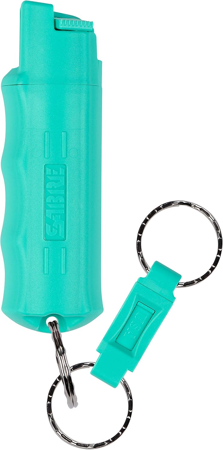 SABRE Pepper Spray, Quick Release Keychain for Easy Carry and Fast Access, Finger Grip for More Accurate and Faster Aim, Maximum Police Strength OC Spray, 0.54 fl oz, Secure and Easy to Use Safety SABRE Pepper Spray, Quick Release Keychain for Easy Carry and Fast Access, Finger Grip for More Accurate and Faster Aim, Maximum Police Strength OC Spray, 0.54 fl oz, Secure and Easy to Use Safety