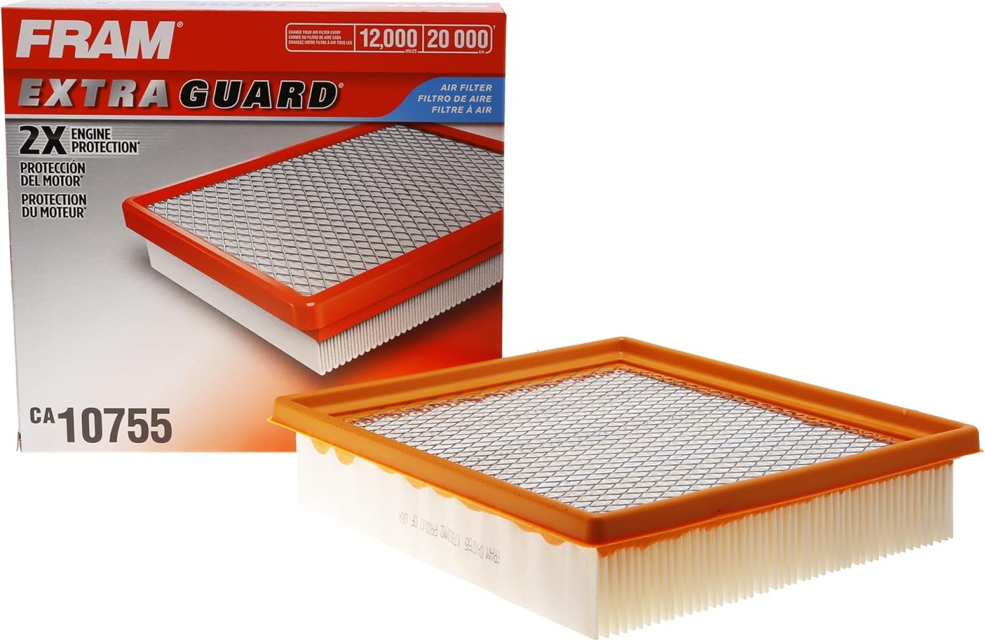 FRAM Extra Guard CA10755 Replacement Engine Air Filter for Select Lexus, Toyota, Jeep and Dodge Models, Provides Up to 12 Months or 12,000 Miles Filter Protection FRAM Extra Guard CA10755 Replacement Engine Air Filter for Select Lexus, Toyota, Jeep and Dodge Models, Provides Up to 12 Months or 12,000 Miles Filter Protection