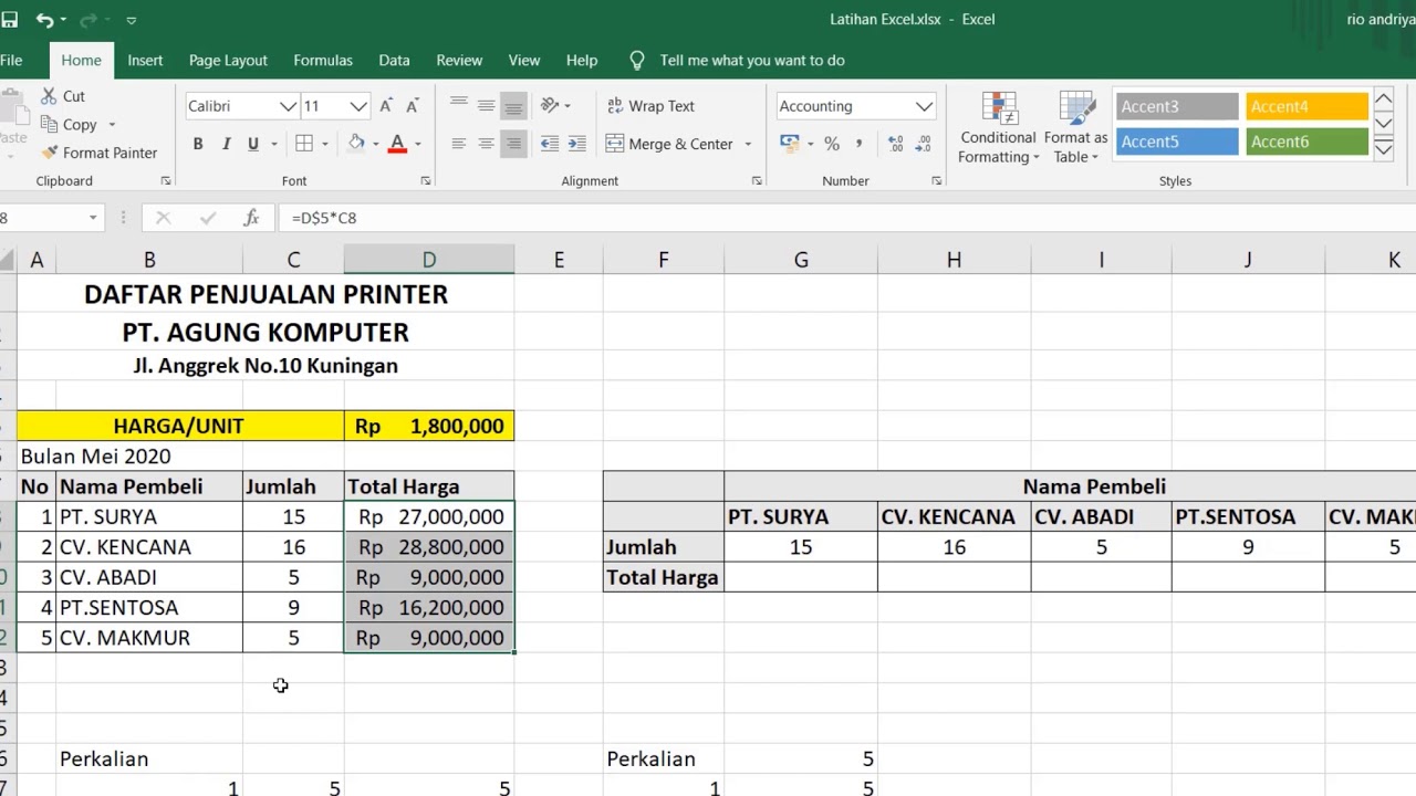 Rumus Di Microsoft Excel Rumus Di Microsoft Excel