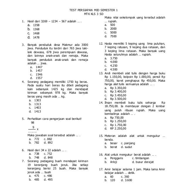 47+ Soal Matematika Kelas 6 Dan Kunci Jawabannya 47+ Soal Matematika Kelas 6 Dan Kunci Jawabannya