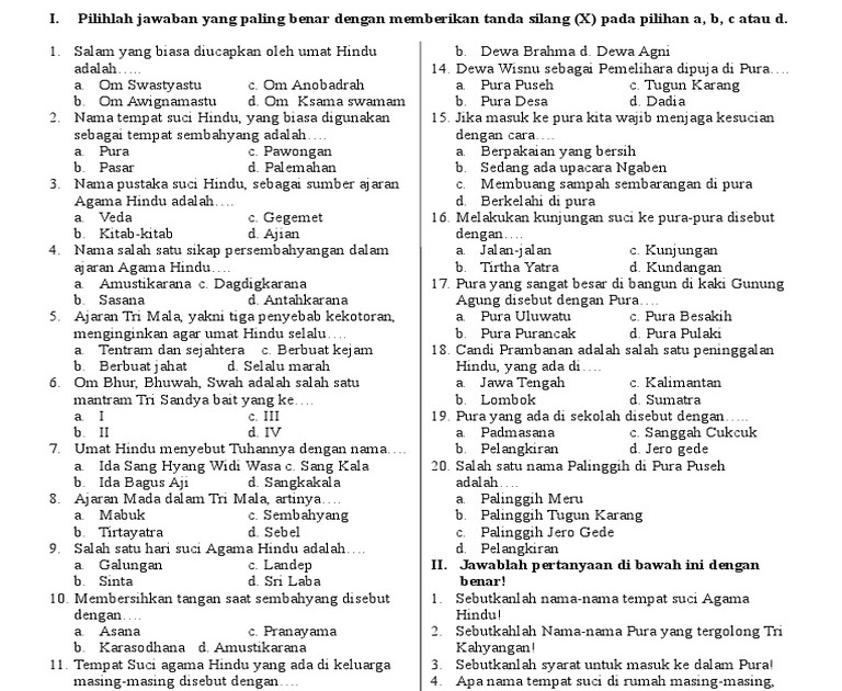 Soal Agama Islam Kelas 11 Semester 2 Dan Kunci Jawaban Soal Agama Islam Kelas 11 Semester 2 Dan Kunci Jawaban